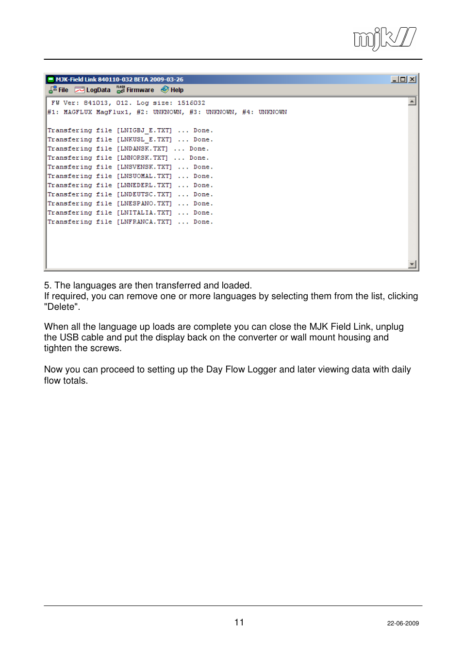 Xylem MagFlux Day flow logger function User Manual | Page 11 / 19