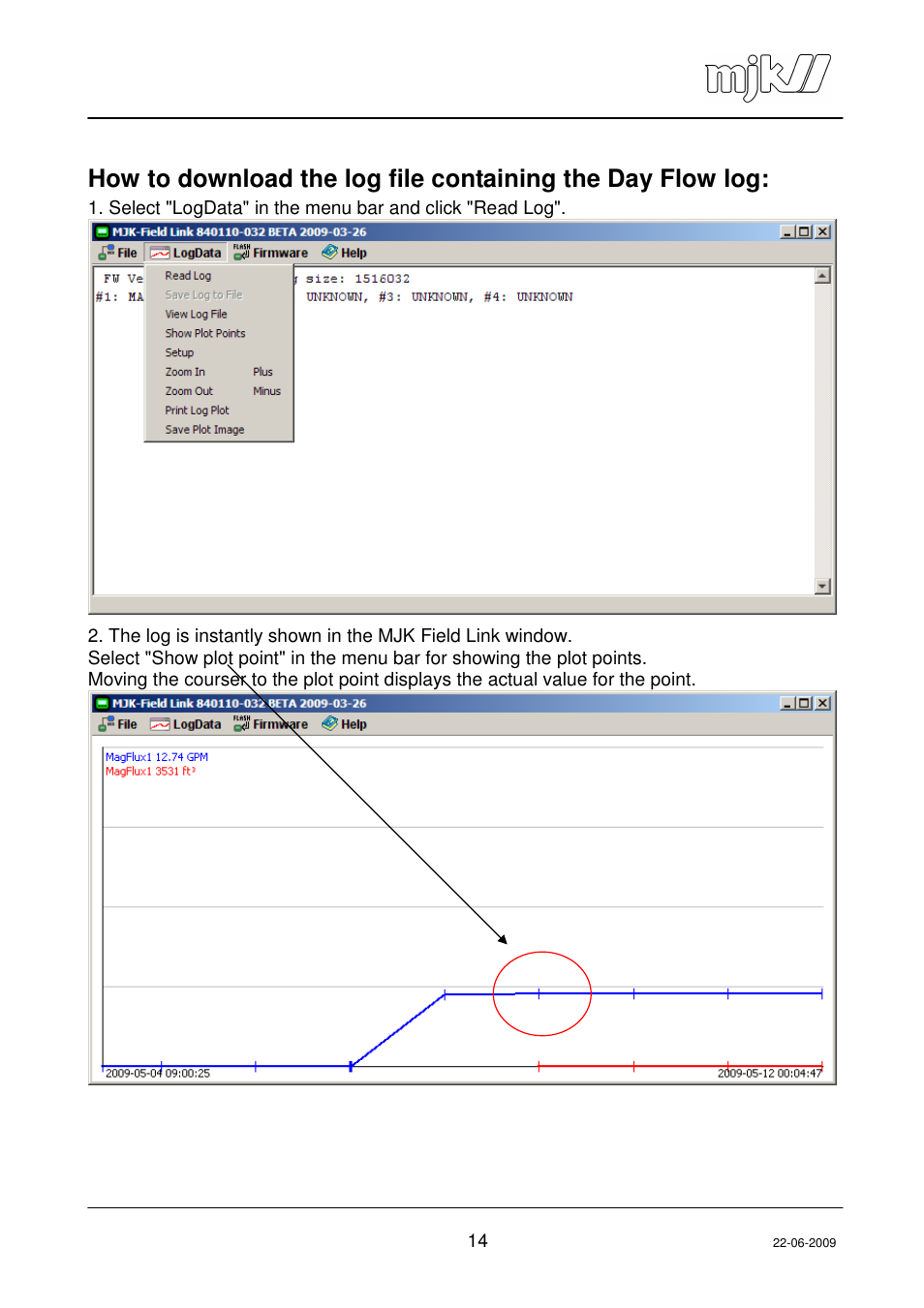 Xylem MagFlux Day flow logger function User Manual | Page 14 / 19