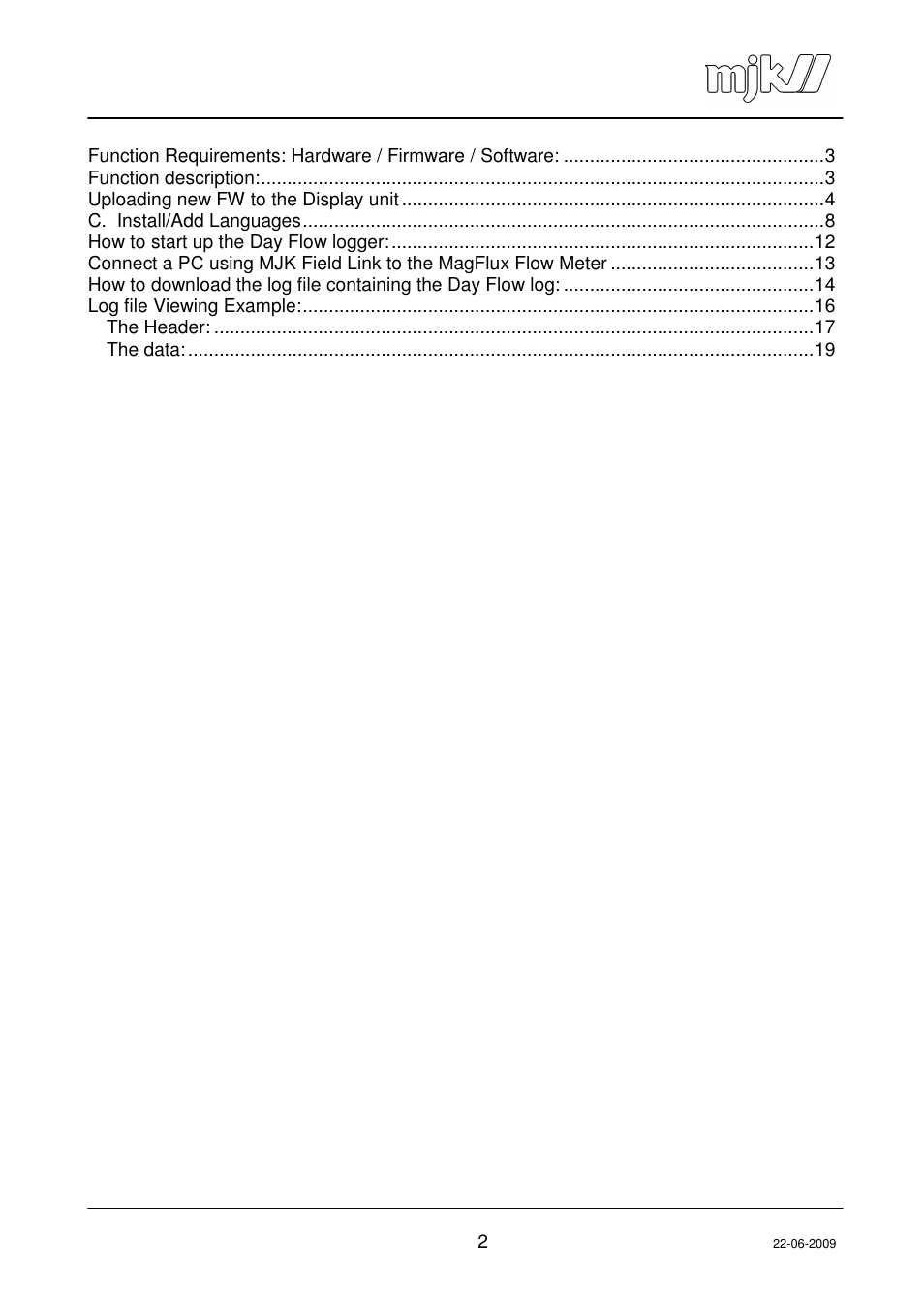 Xylem MagFlux Day flow logger function User Manual | Page 2 / 19