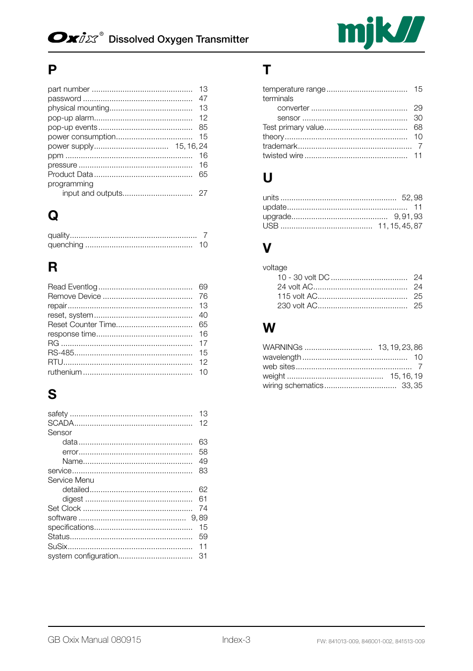 Xylem Oxix Dissolved Oxygen Transmitter User Manual | Page 125 / 126