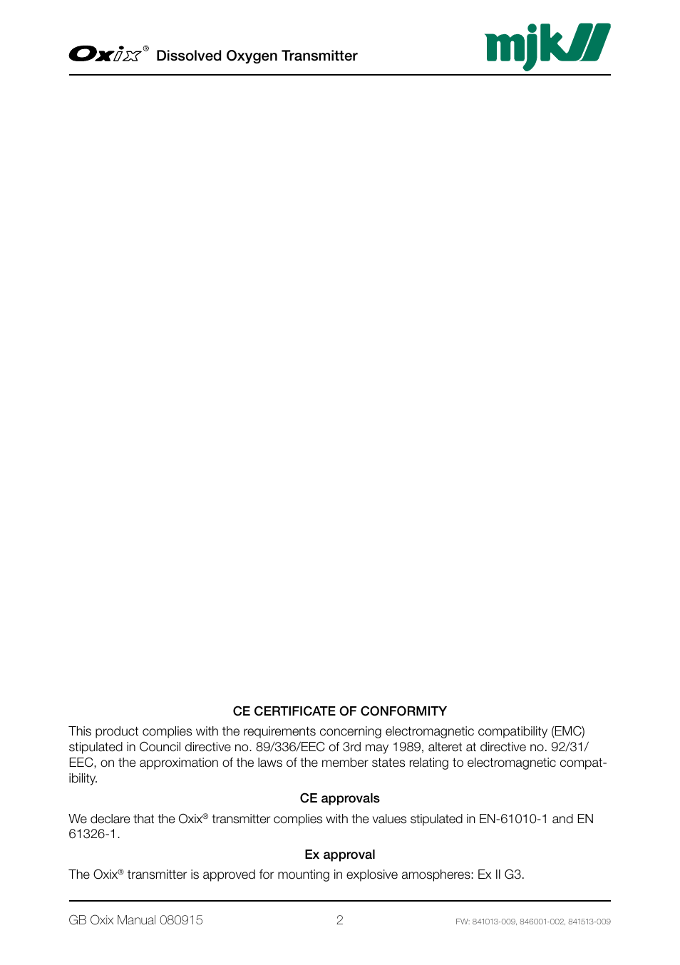 Xylem Oxix Dissolved Oxygen Transmitter User Manual | Page 2 / 126