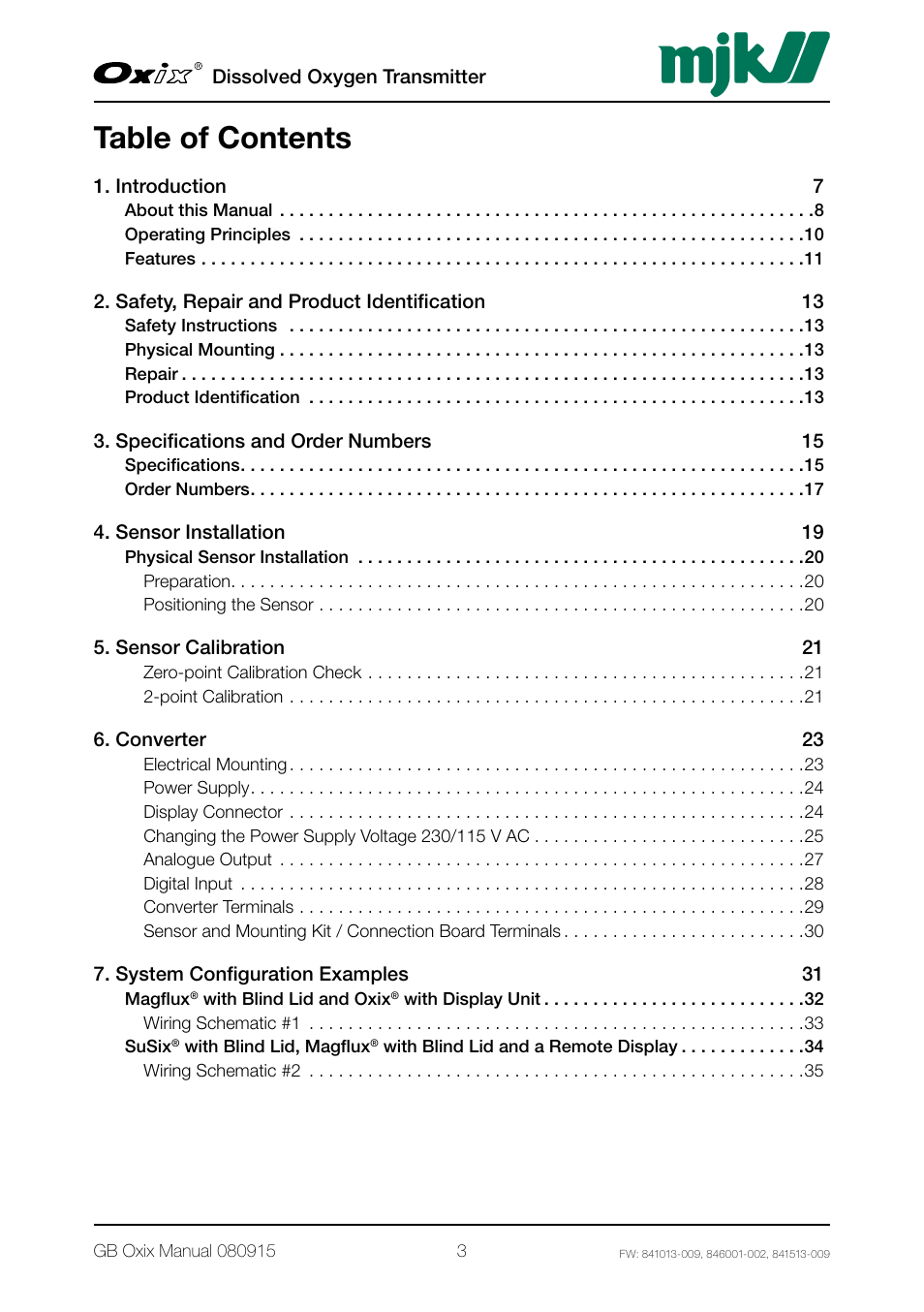 Xylem Oxix Dissolved Oxygen Transmitter User Manual | Page 3 / 126