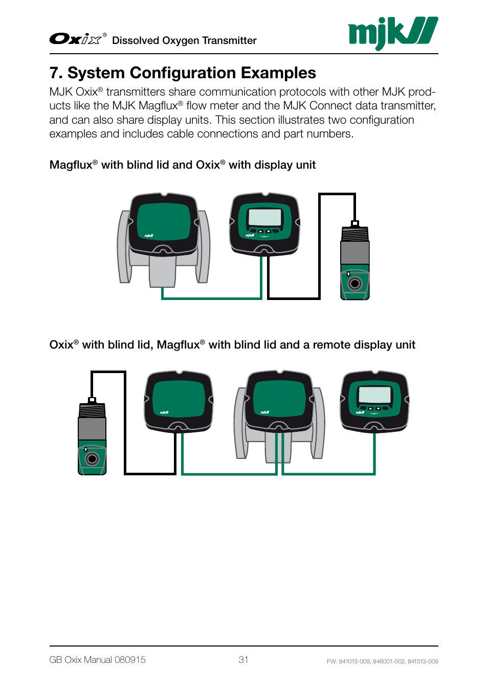 System configuration examples | Xylem Oxix Dissolved Oxygen Transmitter User Manual | Page 31 / 126