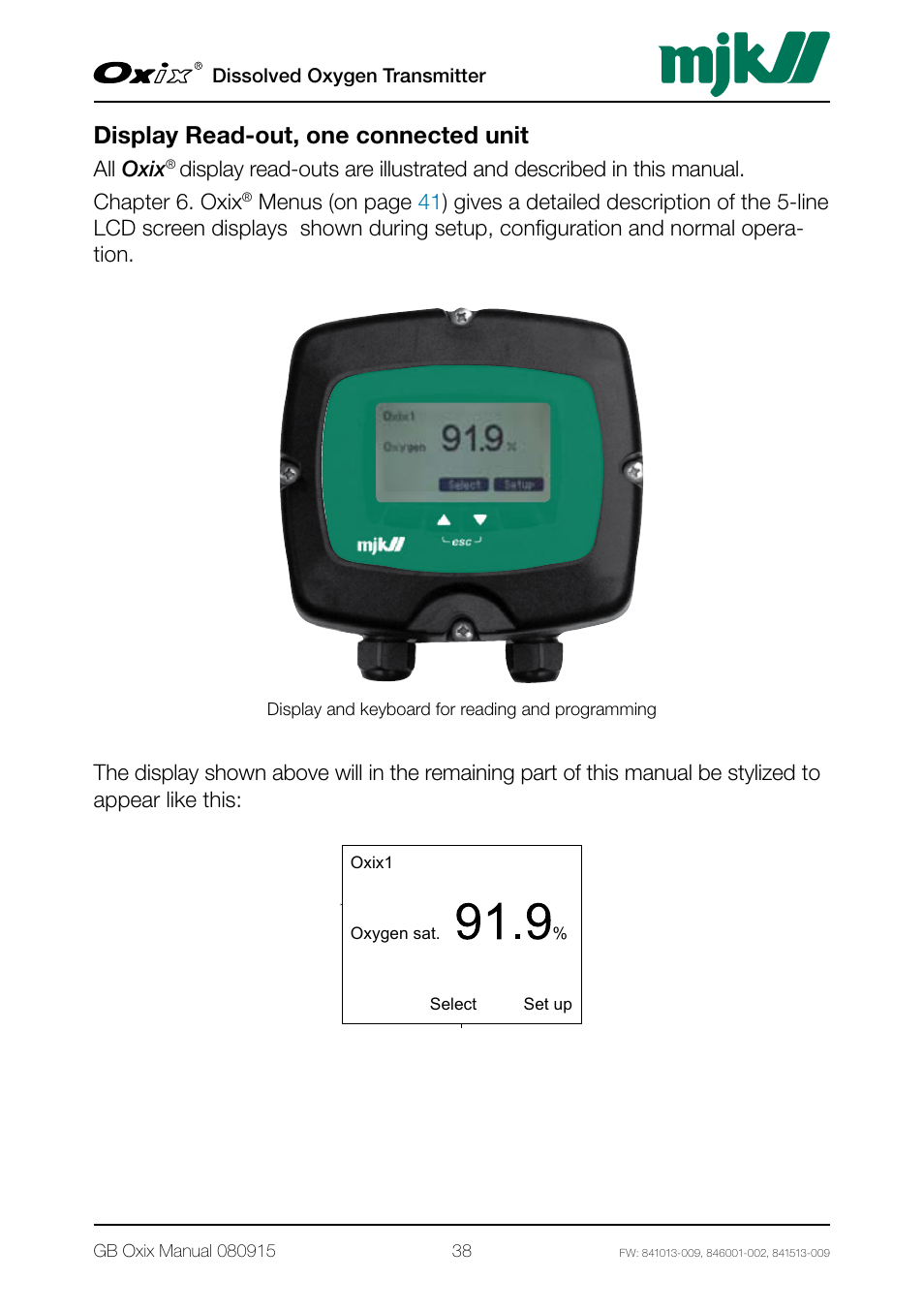 Display read-out, one connected unit, All oxix | Xylem Oxix Dissolved Oxygen Transmitter User Manual | Page 38 / 126
