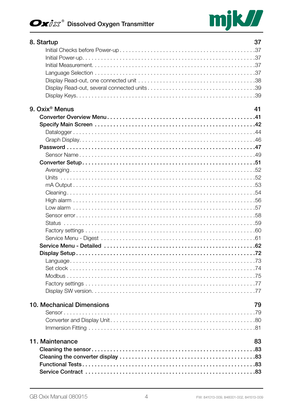 Xylem Oxix Dissolved Oxygen Transmitter User Manual | Page 4 / 126