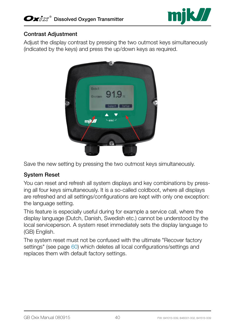 Xylem Oxix Dissolved Oxygen Transmitter User Manual | Page 40 / 126