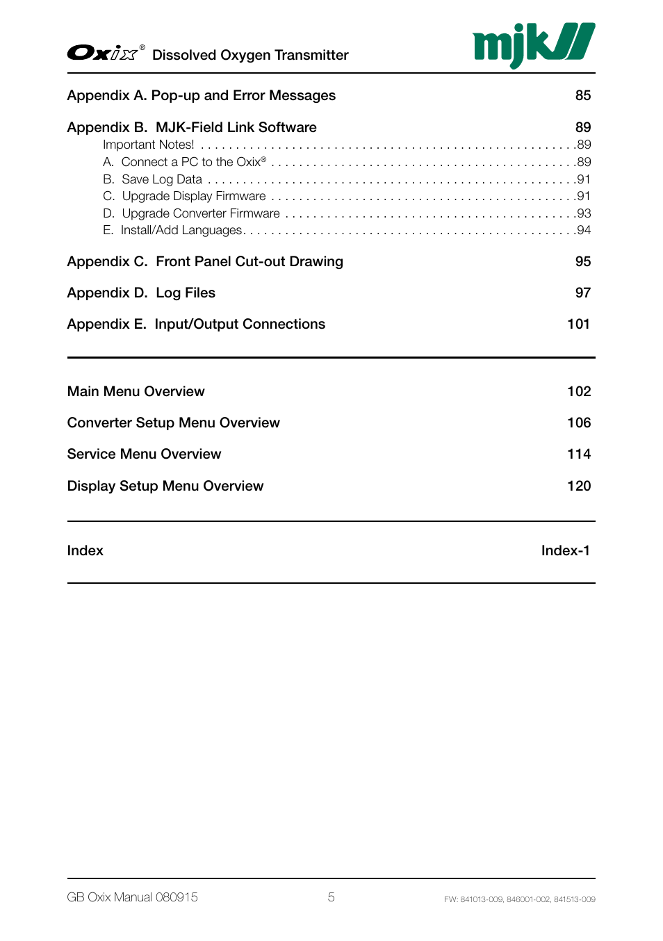 Xylem Oxix Dissolved Oxygen Transmitter User Manual | Page 5 / 126