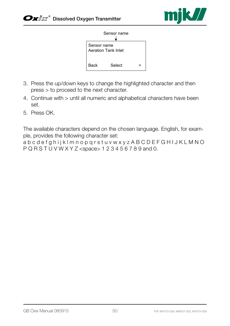 Xylem Oxix Dissolved Oxygen Transmitter User Manual | Page 50 / 126
