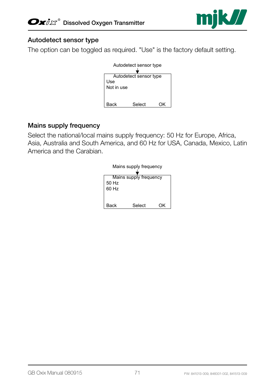 Dissolved oxygen transmitter | Xylem Oxix Dissolved Oxygen Transmitter User Manual | Page 71 / 126