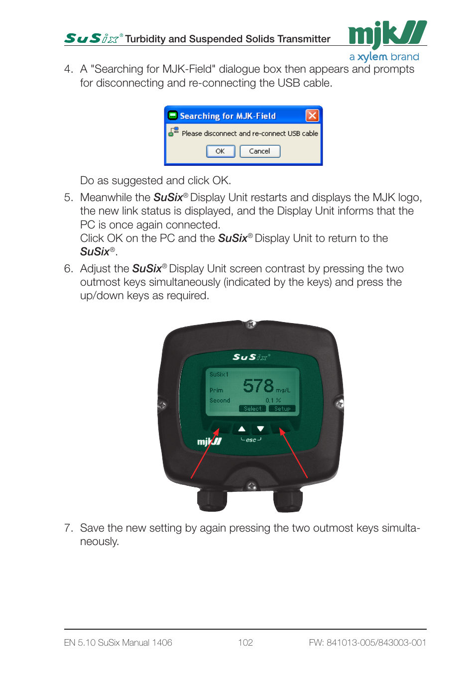 Xylem SuSix Turbidity and Suspended Solids Transmitter User Manual | Page 102 / 132