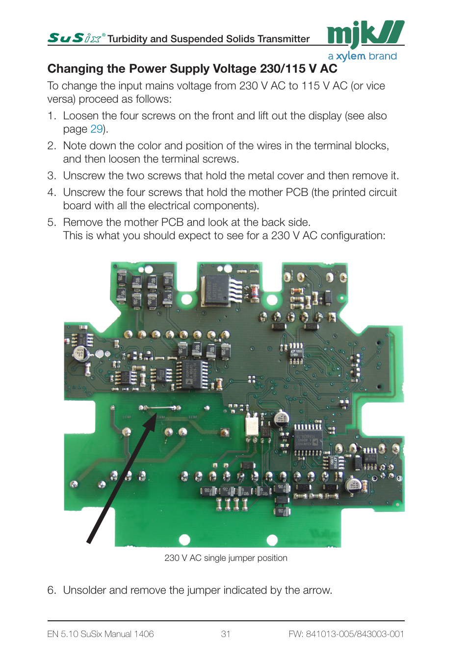 Xylem SuSix Turbidity and Suspended Solids Transmitter User Manual | Page 31 / 132