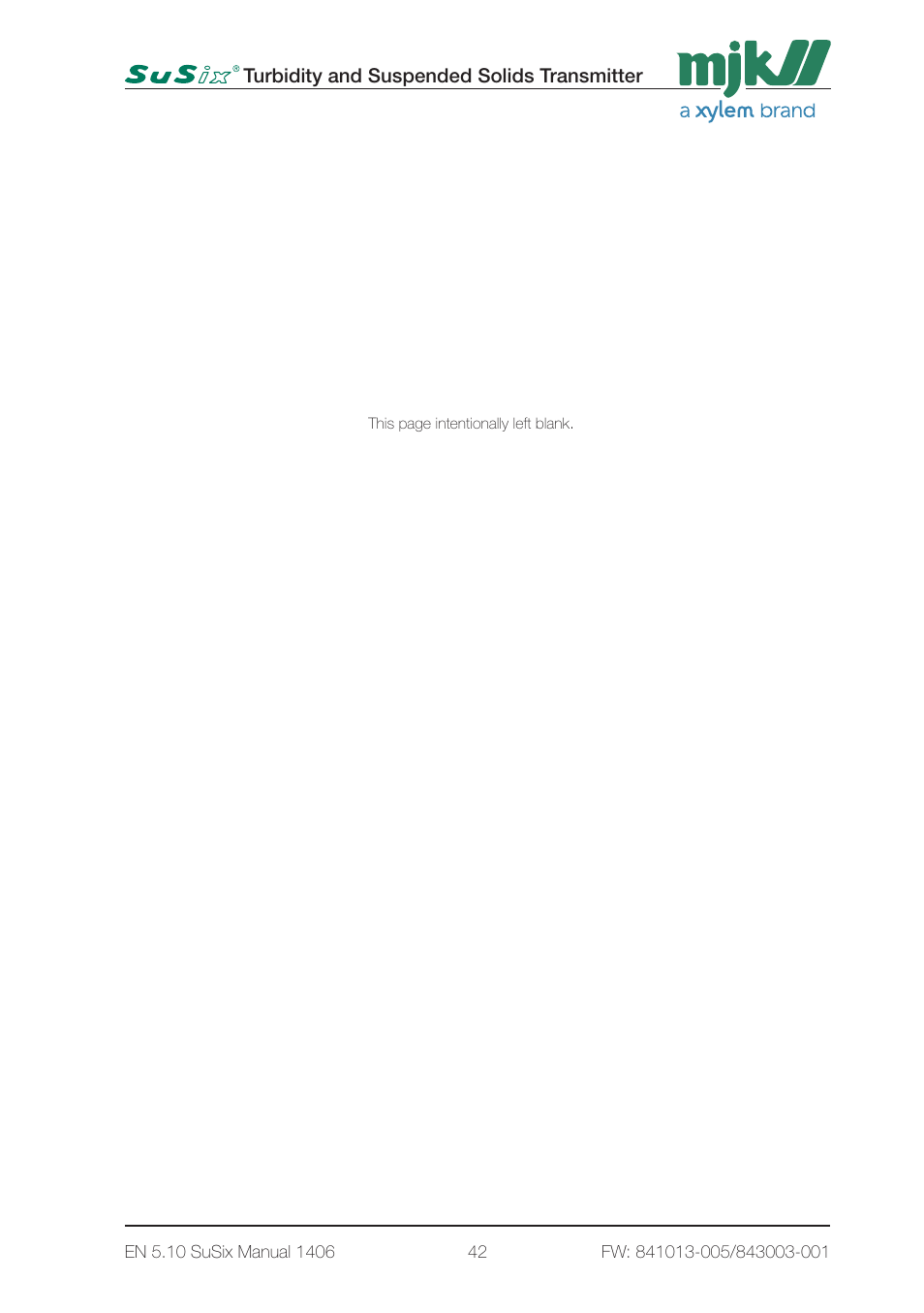 Xylem SuSix Turbidity and Suspended Solids Transmitter User Manual | Page 42 / 132