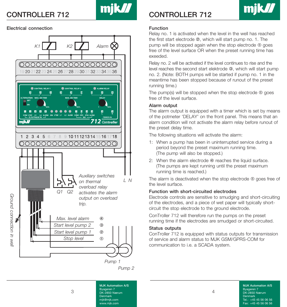Controller 712 | Xylem 712 PUMP CONTROLLER User Manual | Page 2 / 3