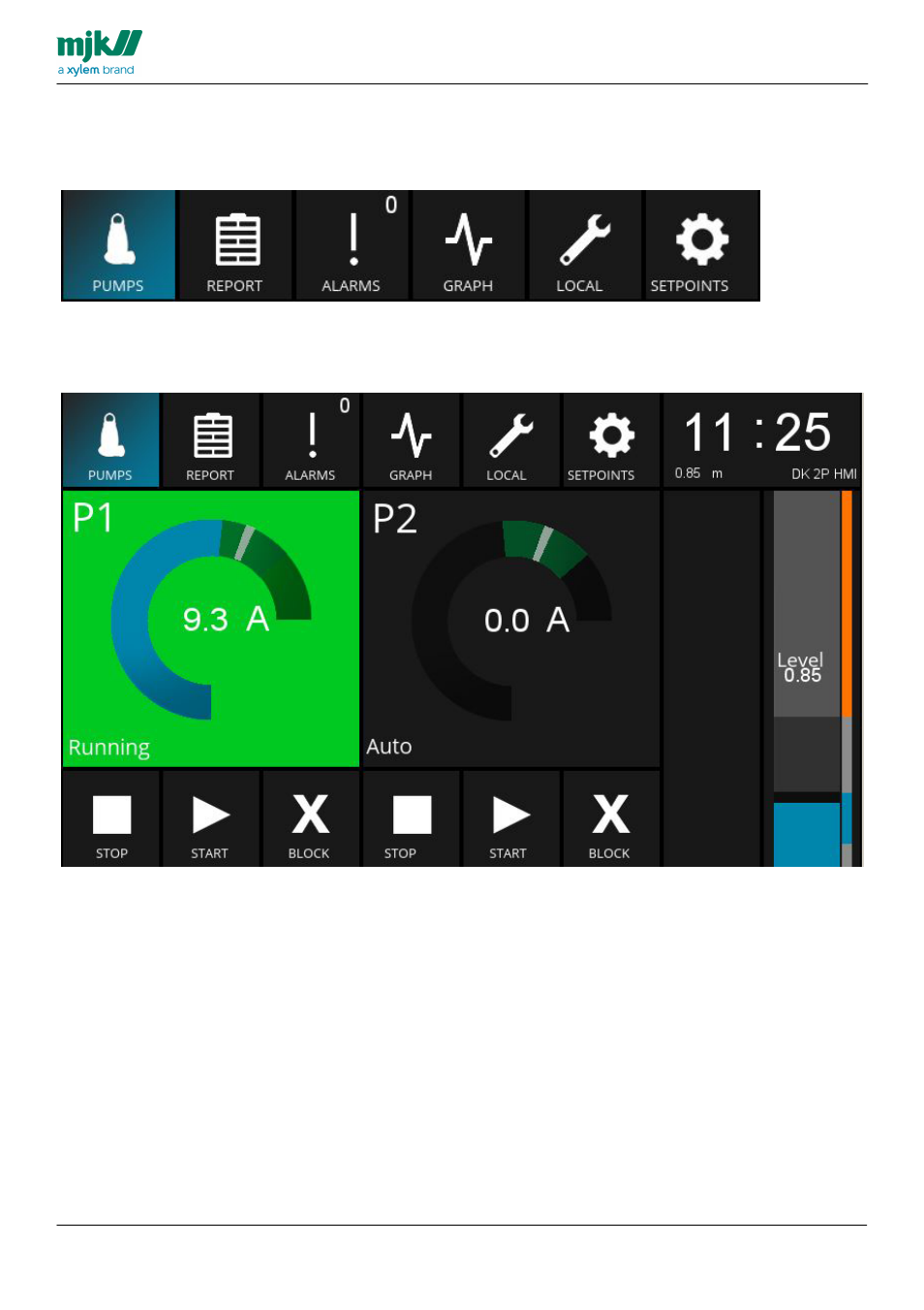 Menu screens and operation | Xylem MY CONNECT HMI display User Manual | Page 12 / 47