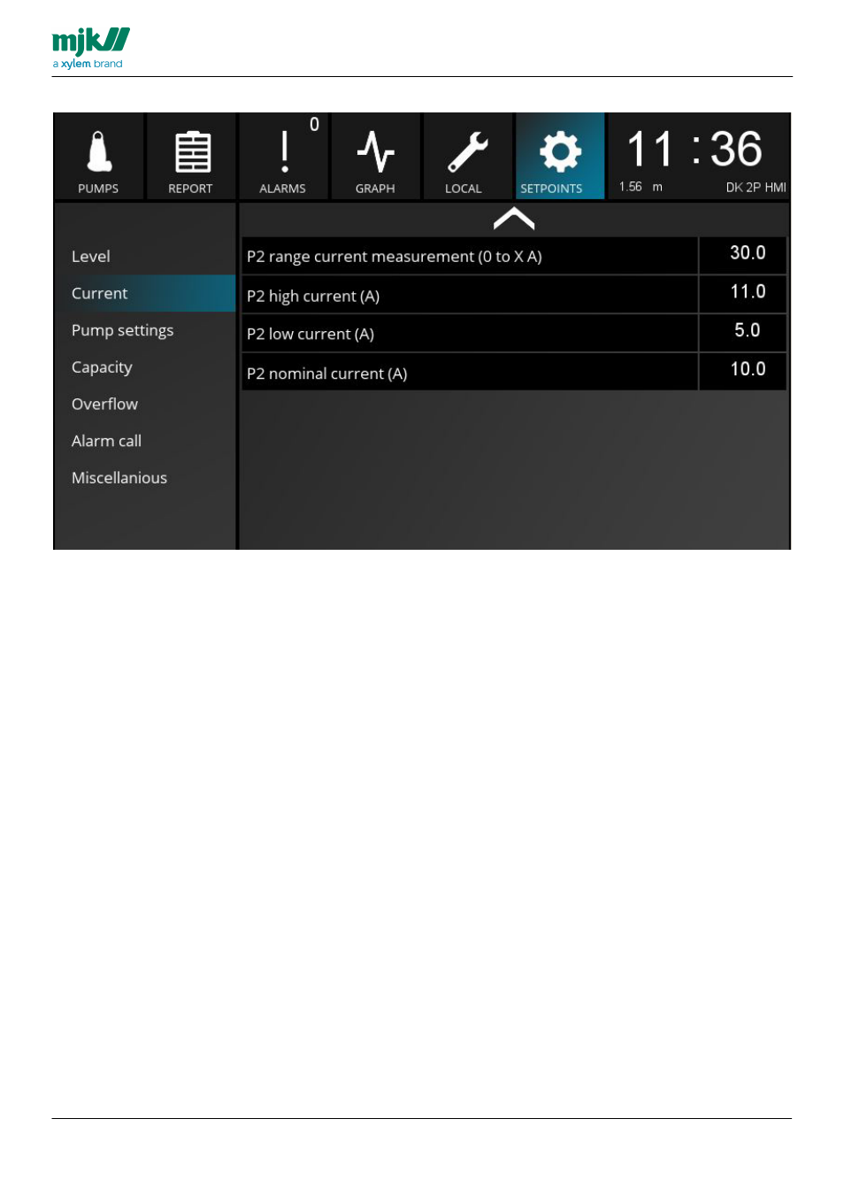 Xylem MY CONNECT HMI display User Manual | Page 36 / 47