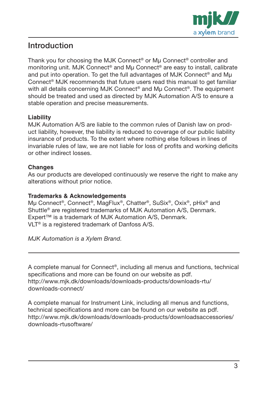 Introduction | Xylem CONNECT Quick Guide User Manual | Page 3 / 24