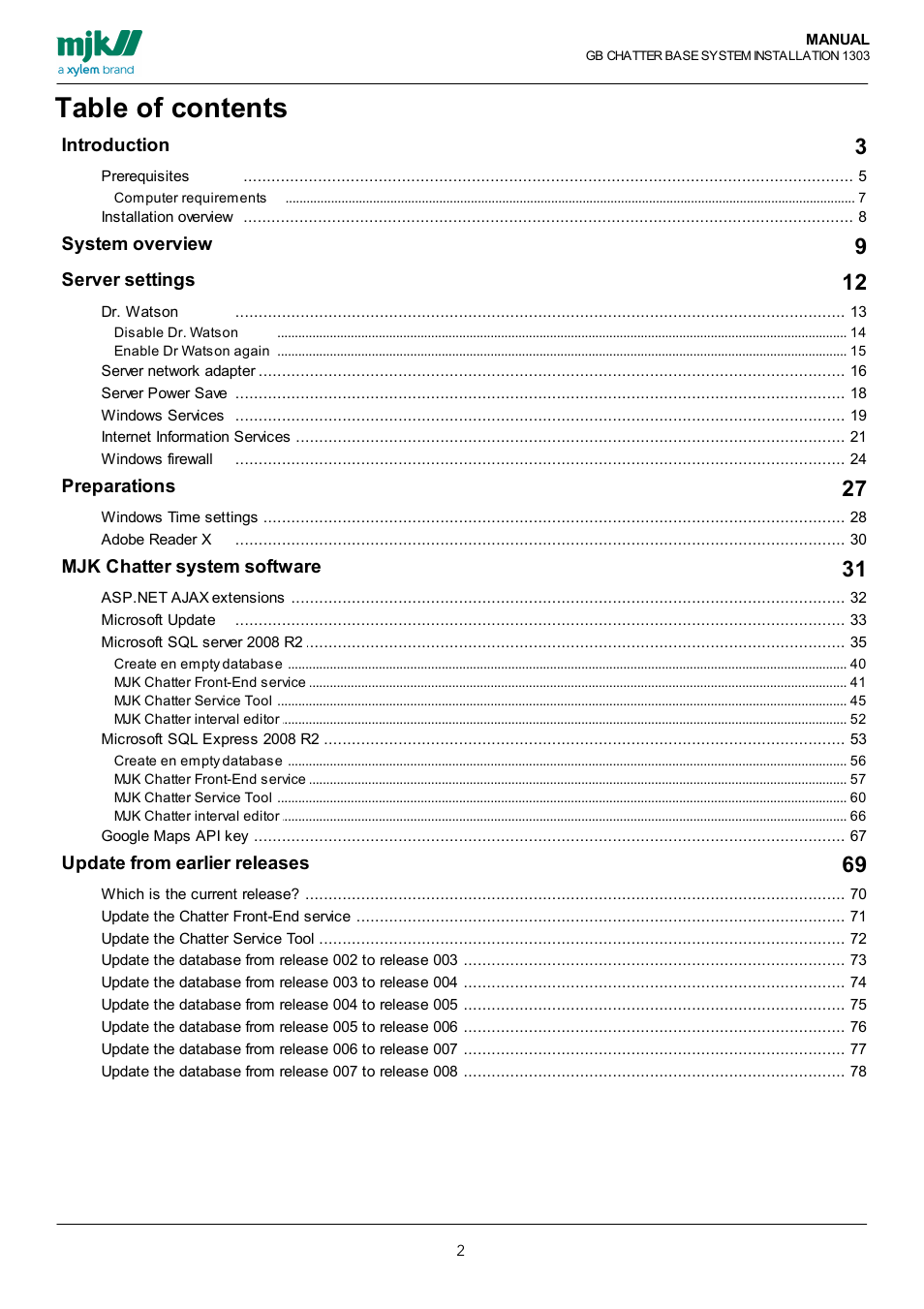 Xylem CHATTER Base System install guide User Manual | Page 2 / 79