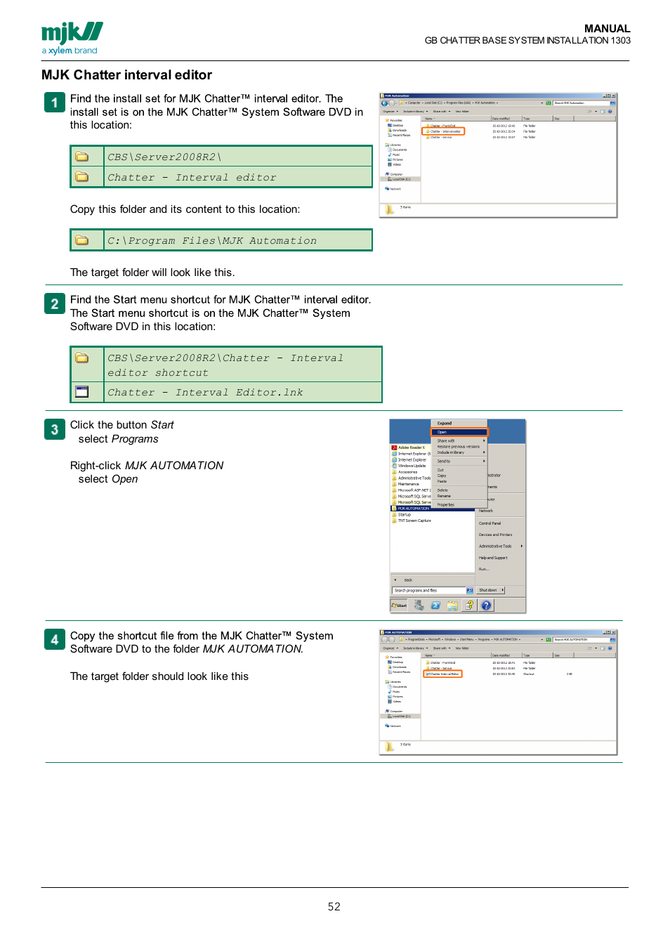 Mjk chatter interval editor | Xylem CHATTER Base System install guide User Manual | Page 52 / 79