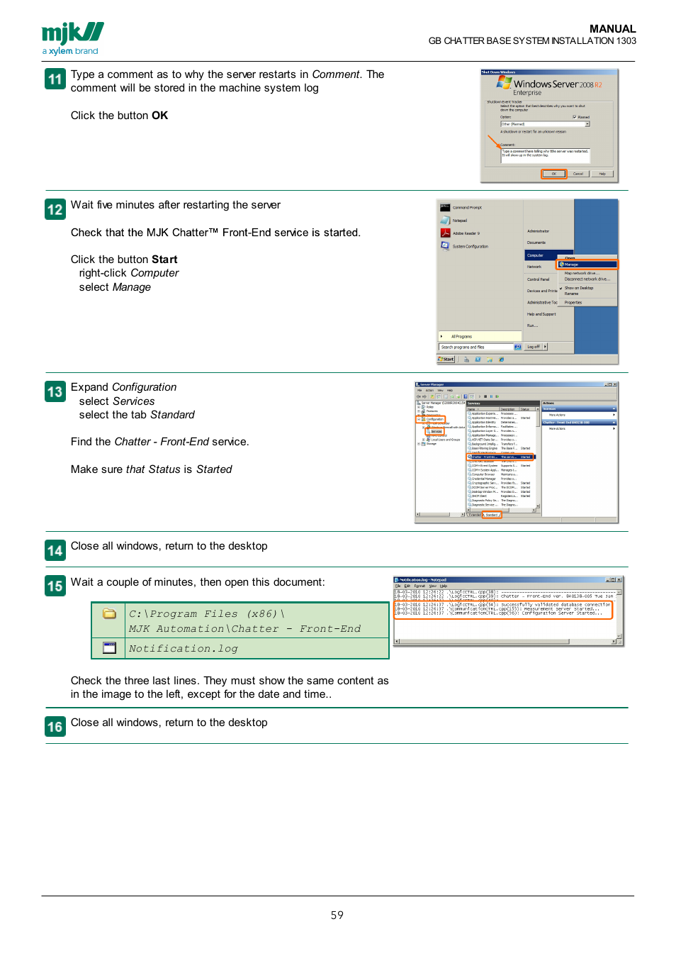 Xylem CHATTER Base System install guide User Manual | Page 59 / 79