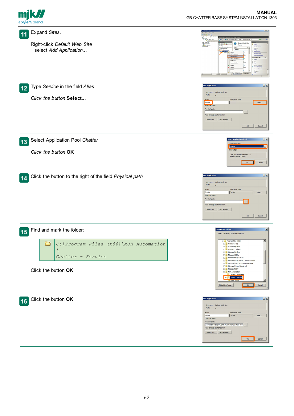 Xylem CHATTER Base System install guide User Manual | Page 62 / 79