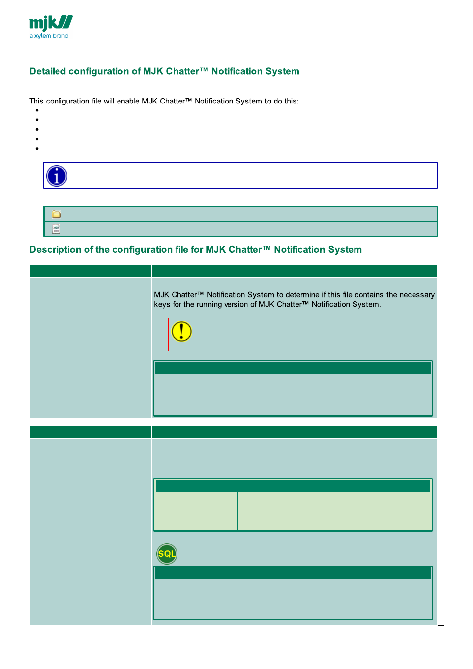 Configuration of chatter notification engine, This chapter | Xylem CHATTER Notification System configuration guide User Manual | Page 22 / 65