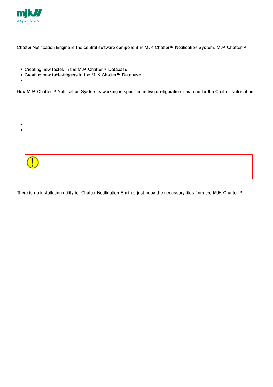 Chatter notification engine | Xylem CHATTER Notification System install guide User Manual | Page 22 / 37