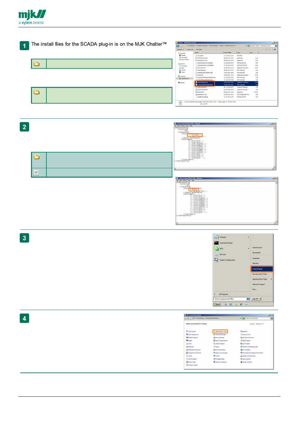 Installing the scada plug-in | Xylem CHATTER Notification System install guide User Manual | Page 31 / 37