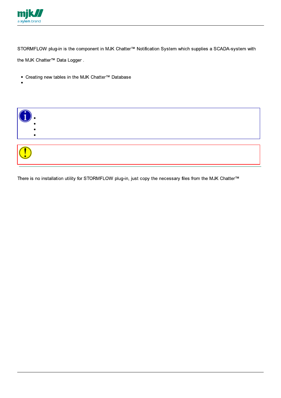 Stormflow plug-in | Xylem CHATTER Notification System install guide User Manual | Page 33 / 37