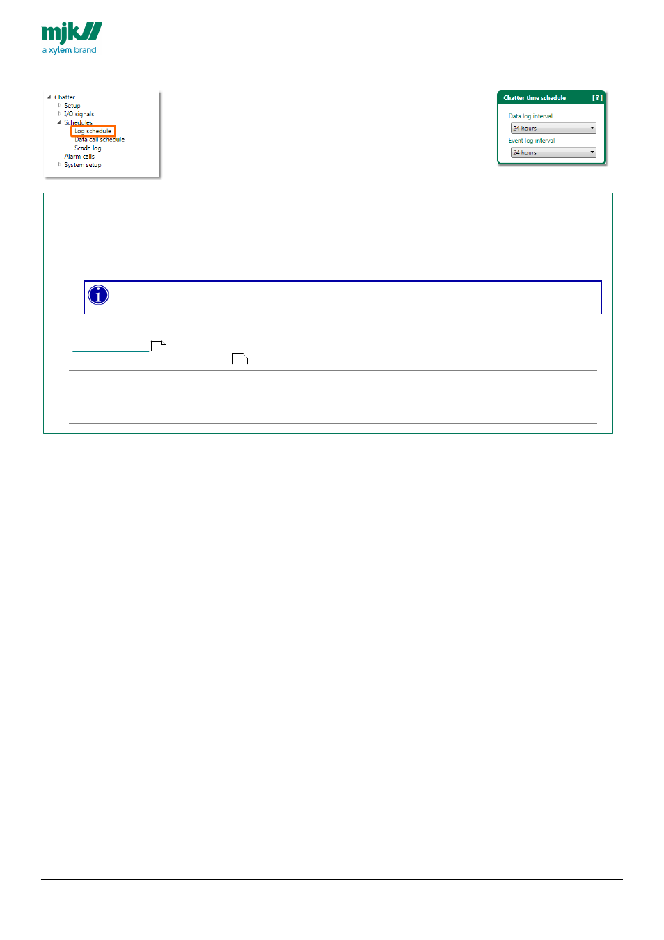 Log schedule, Data log schedule | Xylem CHATTER RTU and E-mail User Manual | Page 103 / 205