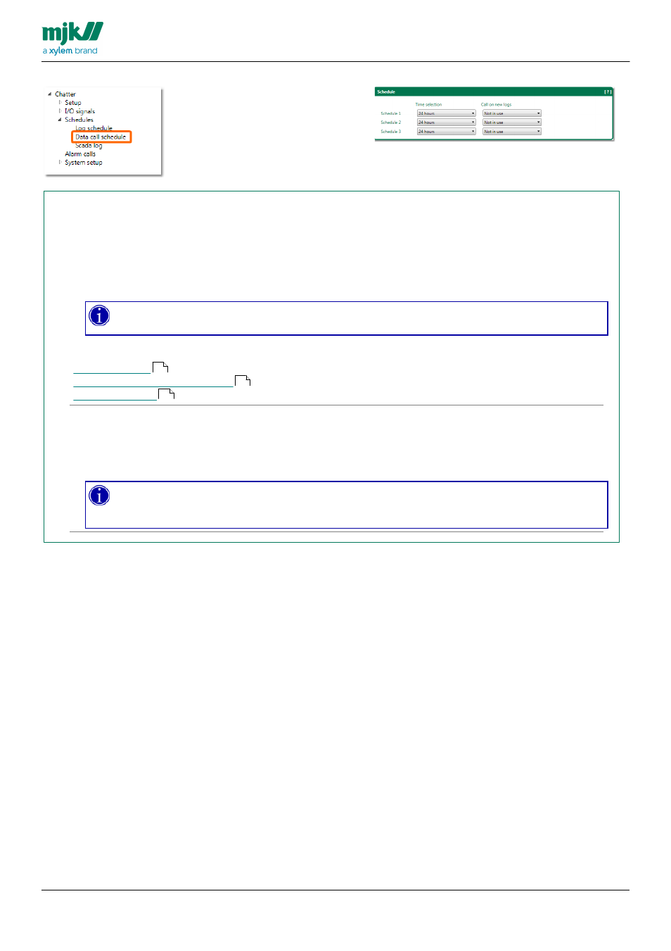 Schedule, Data call schedules | Xylem CHATTER RTU and E-mail User Manual | Page 105 / 205