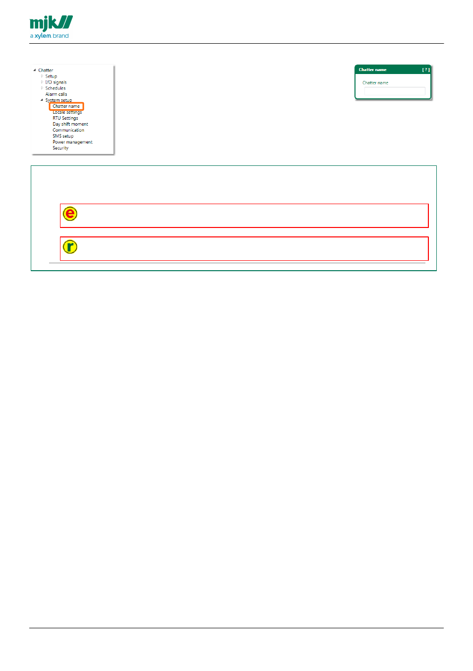 Chatter name | Xylem CHATTER RTU and E-mail User Manual | Page 114 / 205