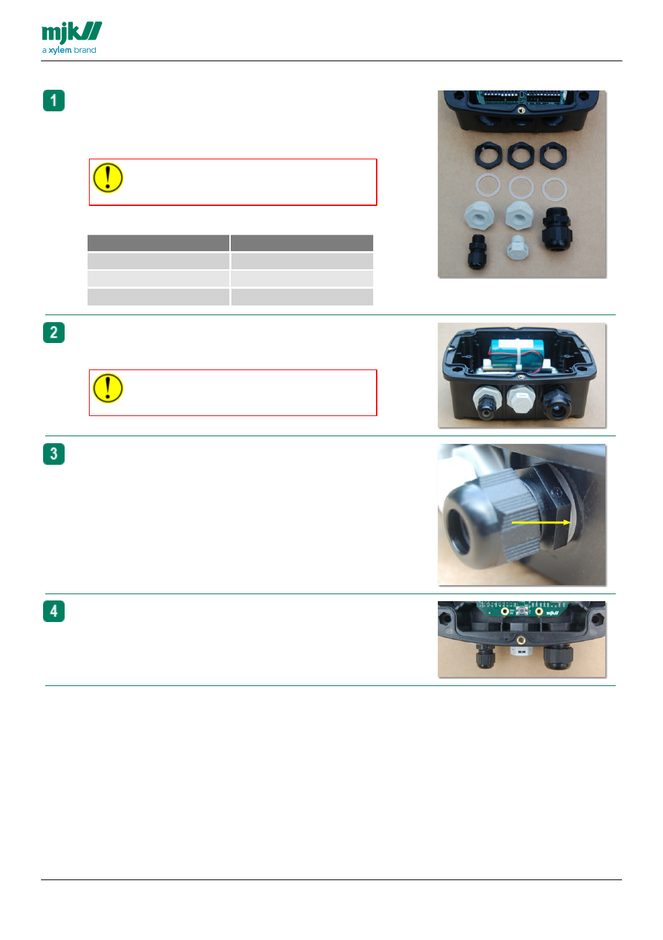 Insert cable glands, Insert cable glands, panel mount model | Xylem CHATTER RTU and E-mail User Manual | Page 12 / 205