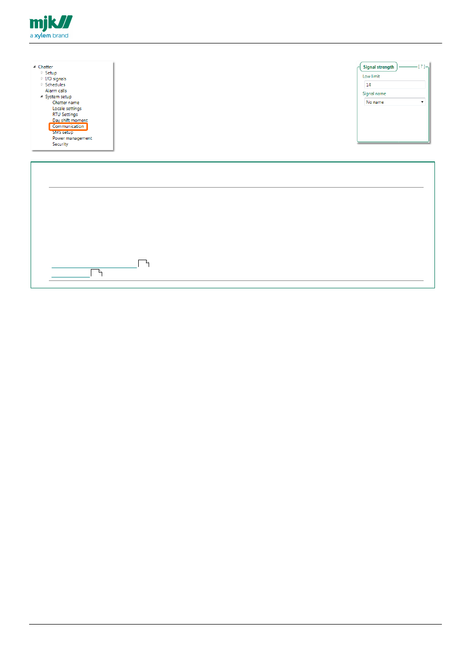 Signal strength | Xylem CHATTER RTU and E-mail User Manual | Page 121 / 205