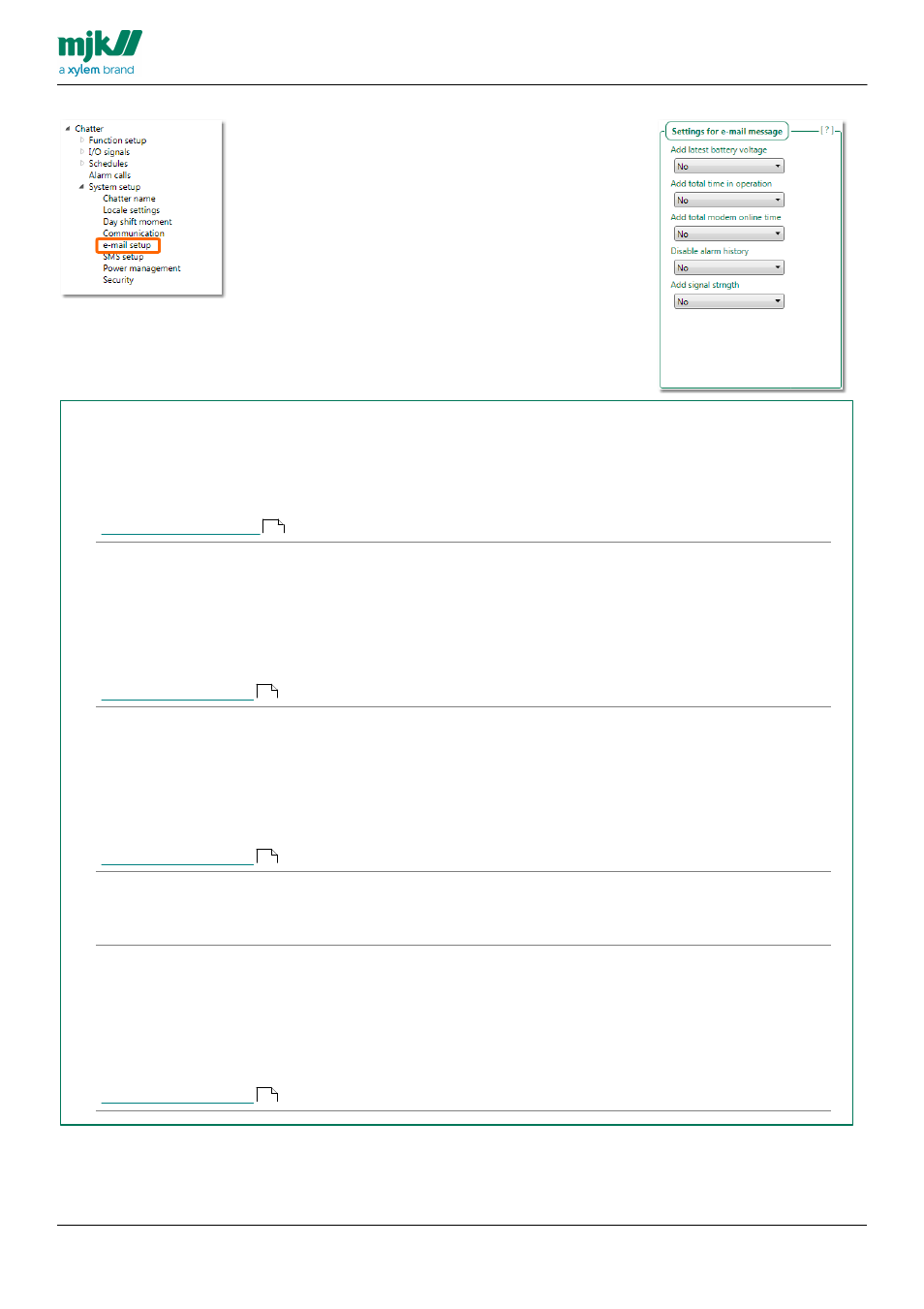 Settings | Xylem CHATTER RTU and E-mail User Manual | Page 125 / 205
