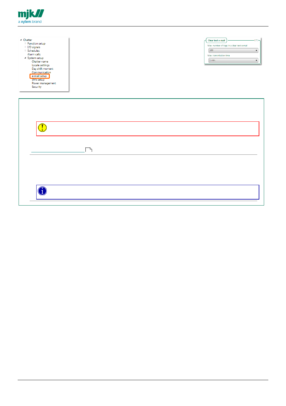 Clear text e-mail | Xylem CHATTER RTU and E-mail User Manual | Page 127 / 205