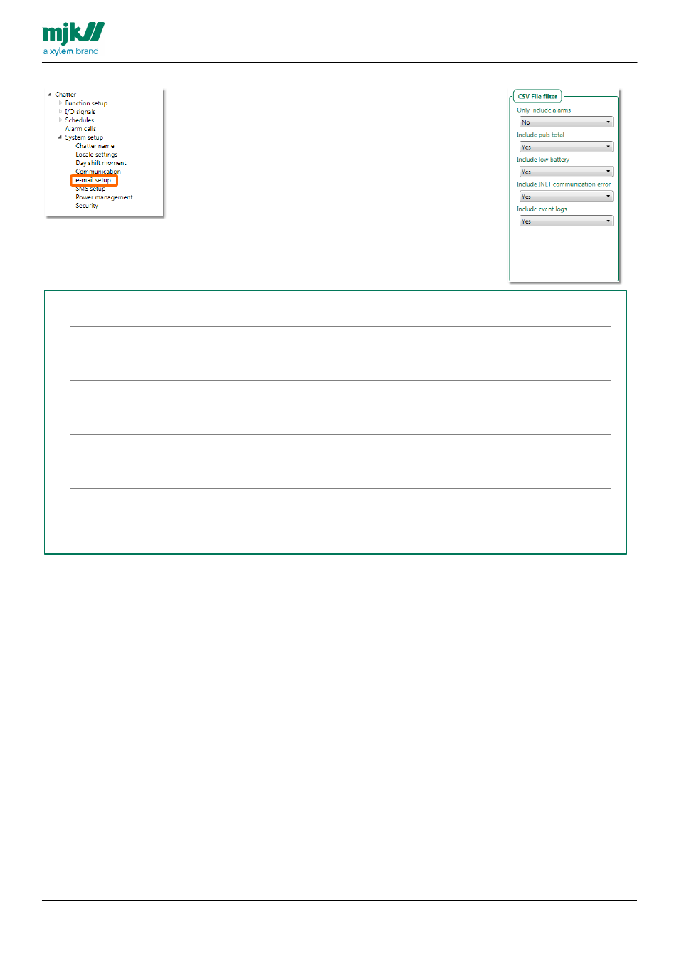 Csv file filter | Xylem CHATTER RTU and E-mail User Manual | Page 128 / 205