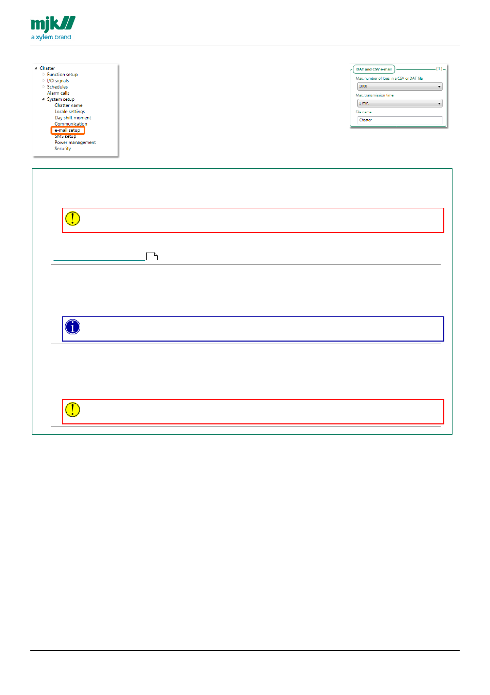 Dat and csv e-mail | Xylem CHATTER RTU and E-mail User Manual | Page 129 / 205