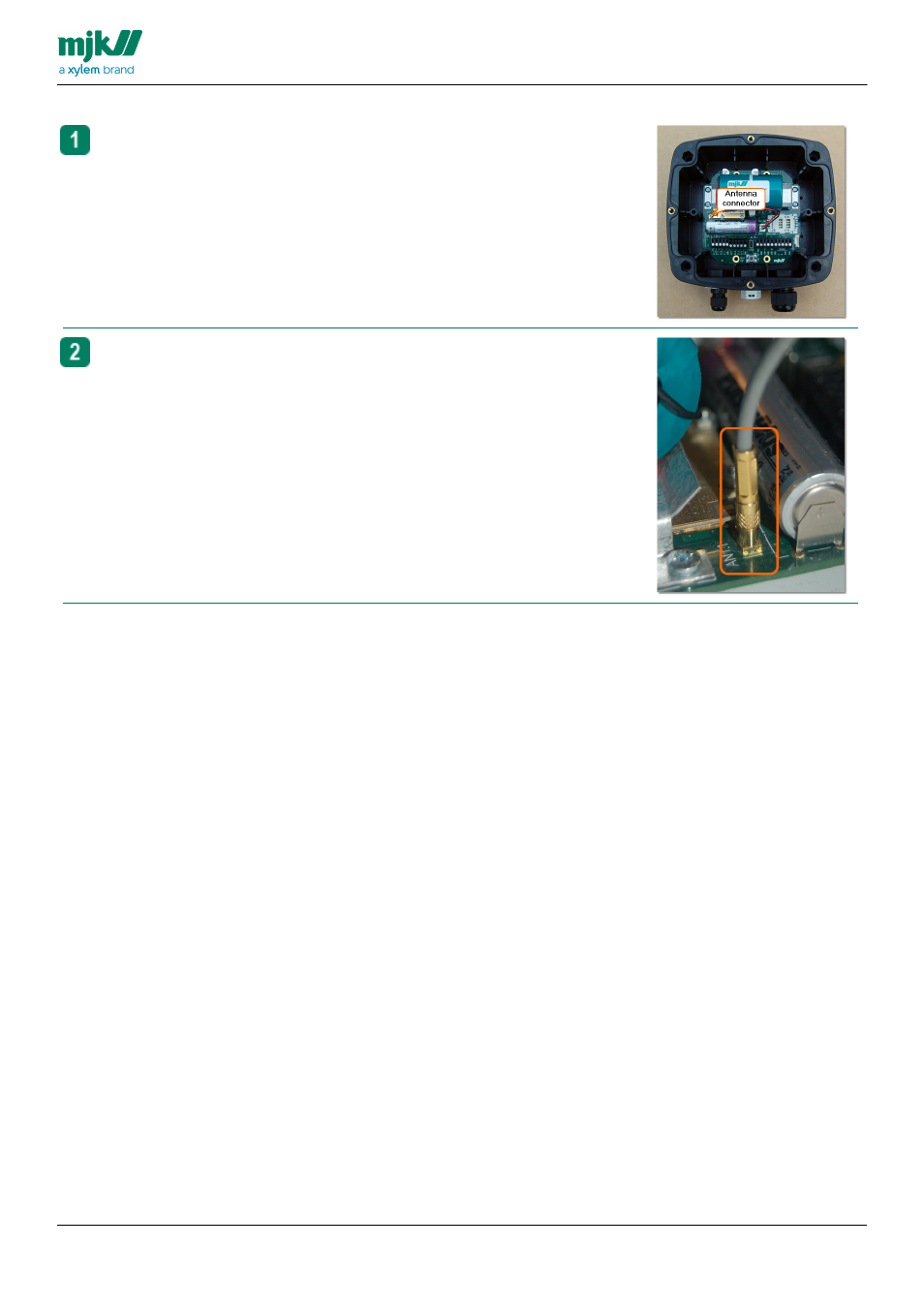 Connect the antenna, Connect the antenna, panel mount model | Xylem CHATTER RTU and E-mail User Manual | Page 13 / 205