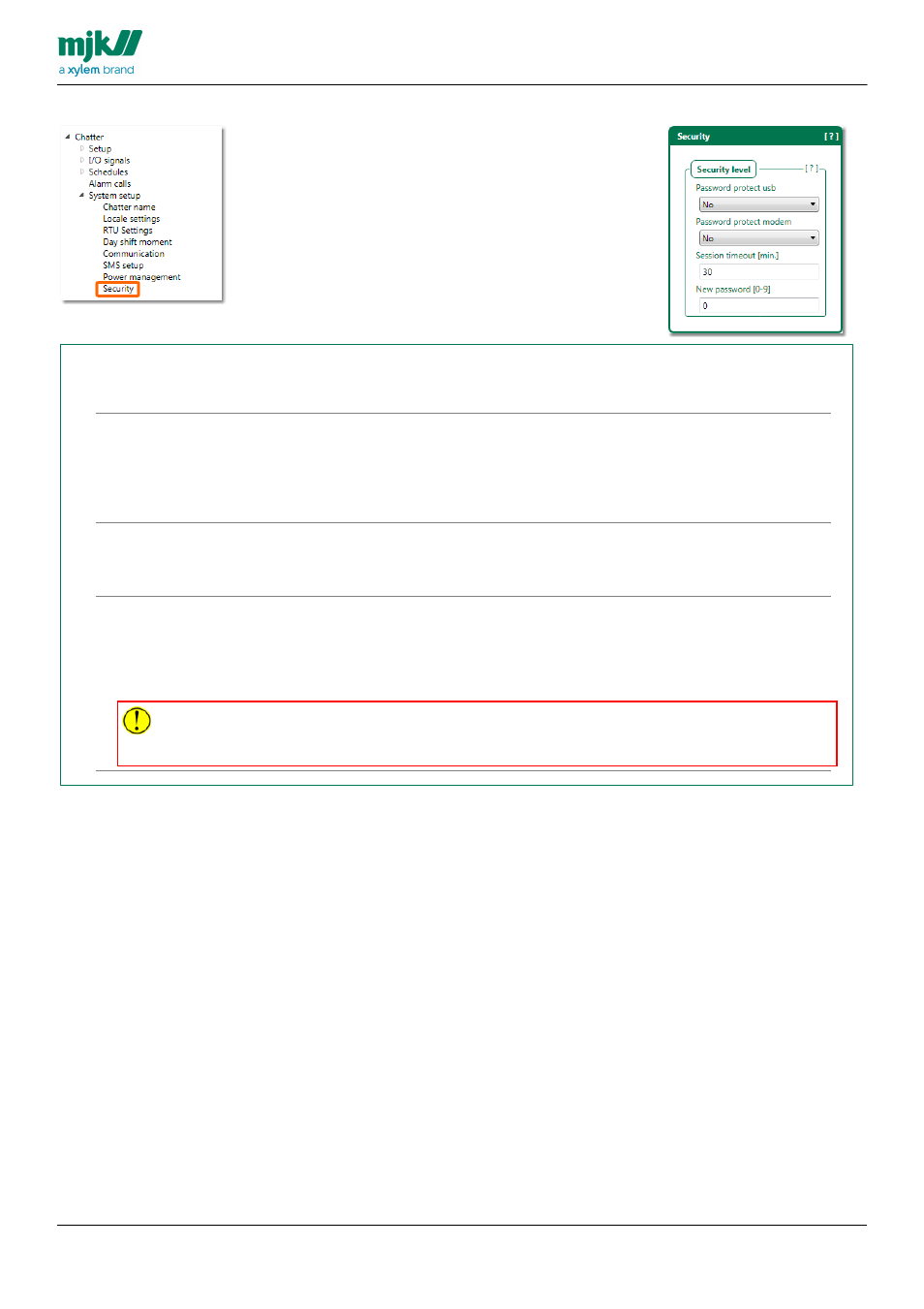 Security | Xylem CHATTER RTU and E-mail User Manual | Page 134 / 205