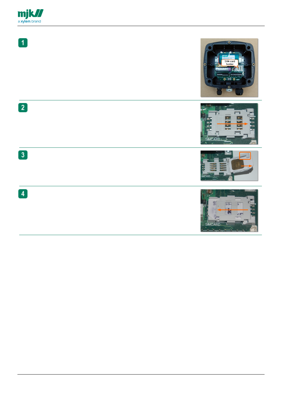 Insert a sim-card, Insert a sim-card, panel mount model | Xylem CHATTER RTU and E-mail User Manual | Page 14 / 205