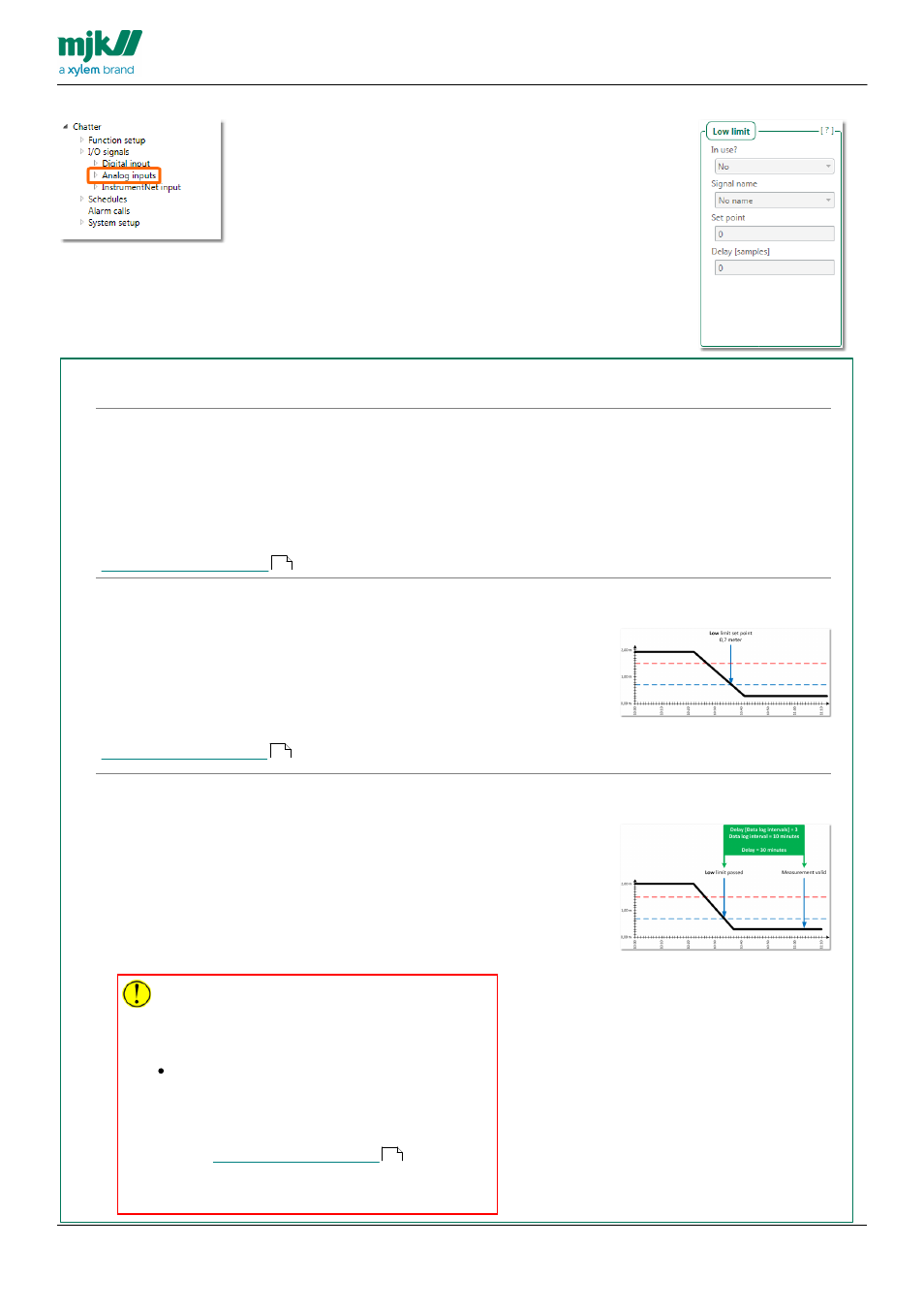 Low limit, Low limit pane | Xylem CHATTER RTU and E-mail User Manual | Page 89 / 205