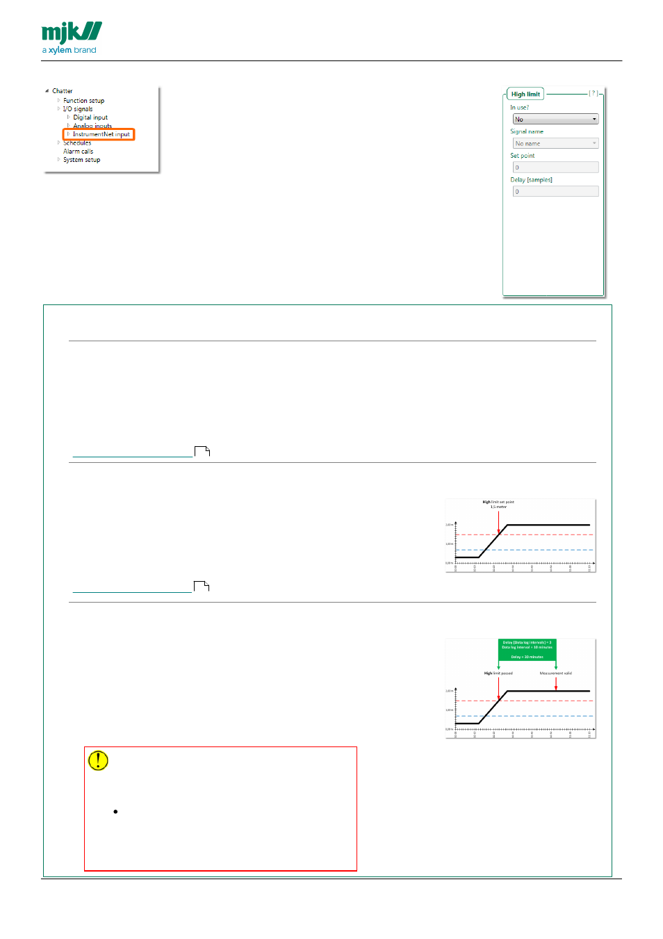 High limit, High limit pane | Xylem CHATTER RTU and E-mail User Manual | Page 96 / 205
