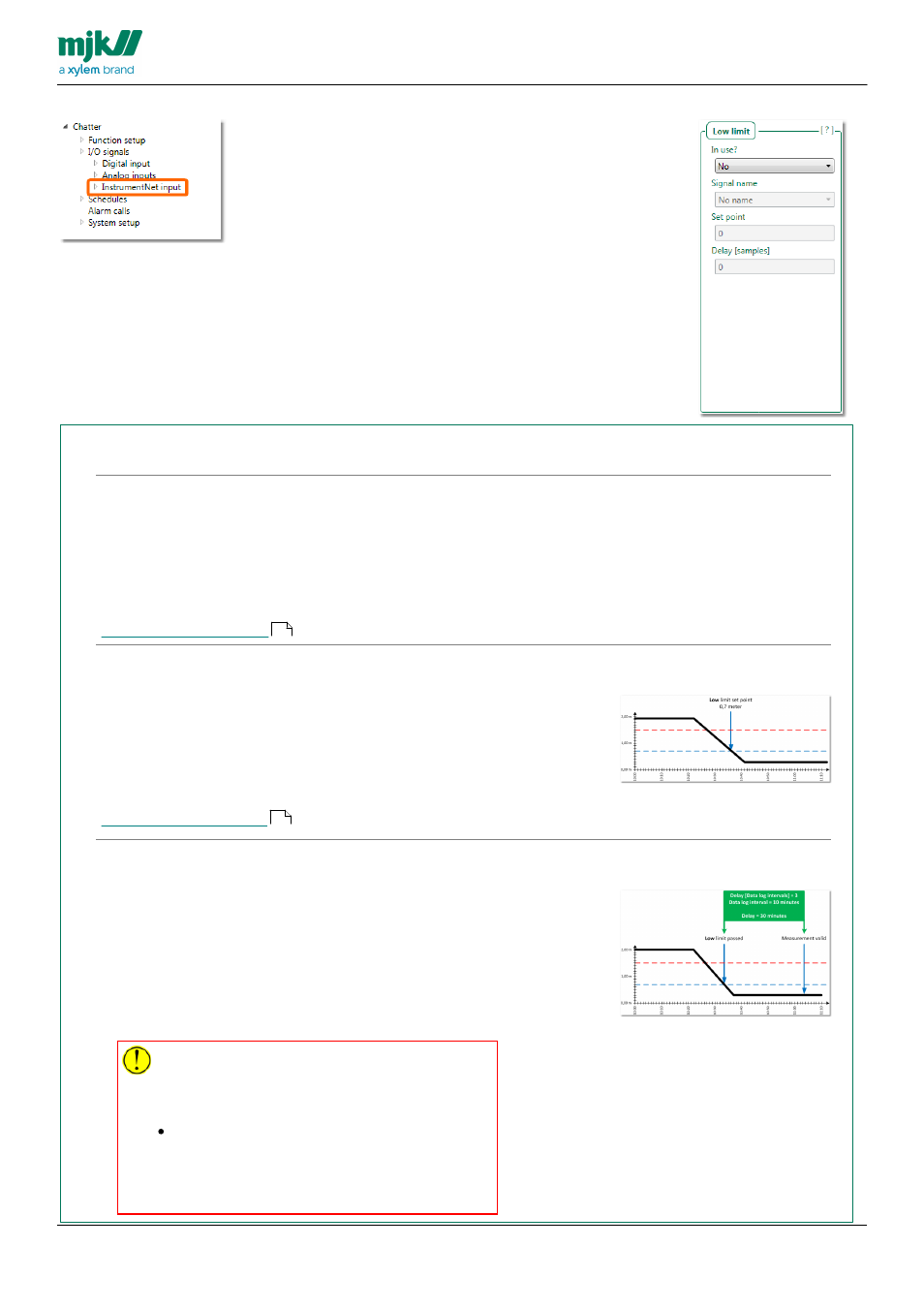 Low limit, Low limit pane | Xylem CHATTER RTU and E-mail User Manual | Page 98 / 205