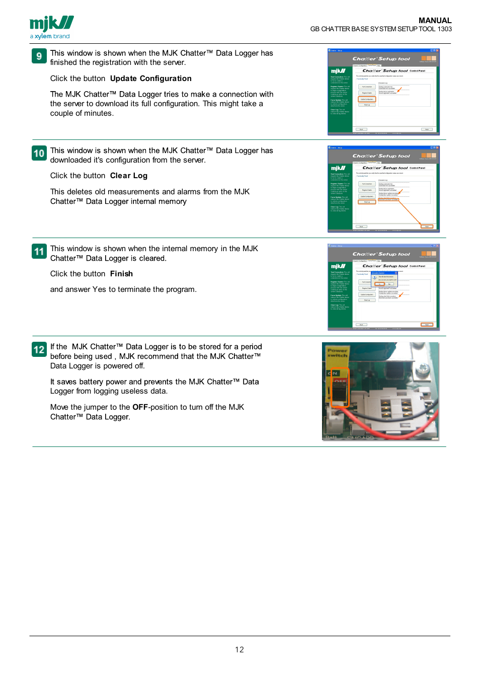 Xylem CHATTER Base System Setup Tool Users Guide User Manual | Page 12 / 19