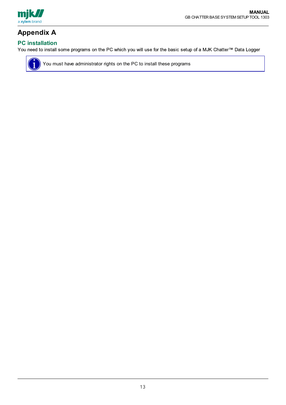 Appendix a | Xylem CHATTER Base System Setup Tool Users Guide User Manual | Page 13 / 19