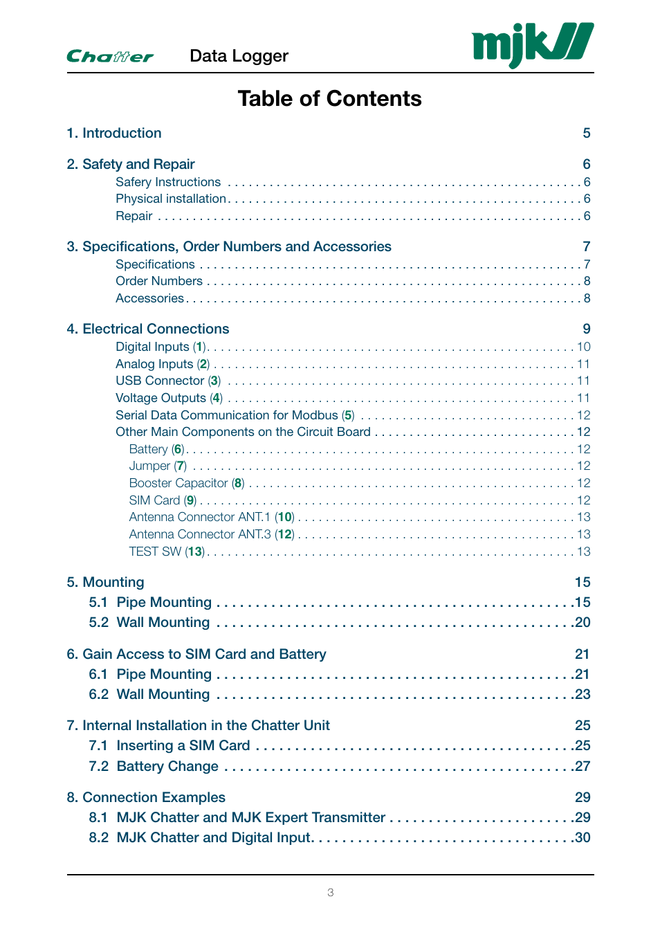 Xylem CHATTER Hardware Manual User Manual | Page 3 / 50