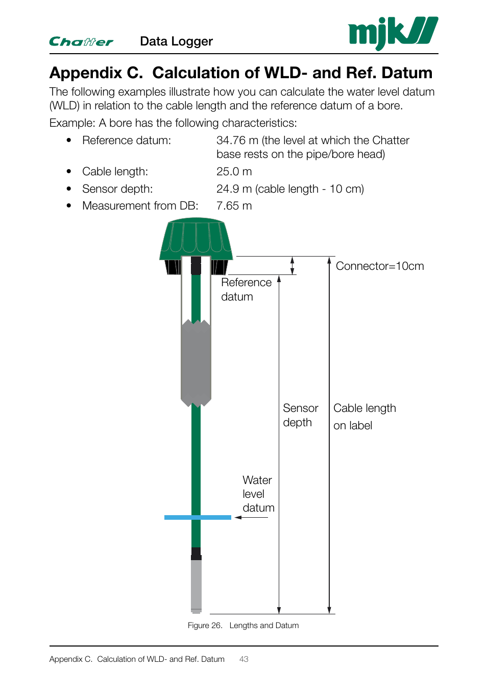 Appendix c. calculation of wld- and ref. datum | Xylem CHATTER Hardware Manual User Manual | Page 43 / 50