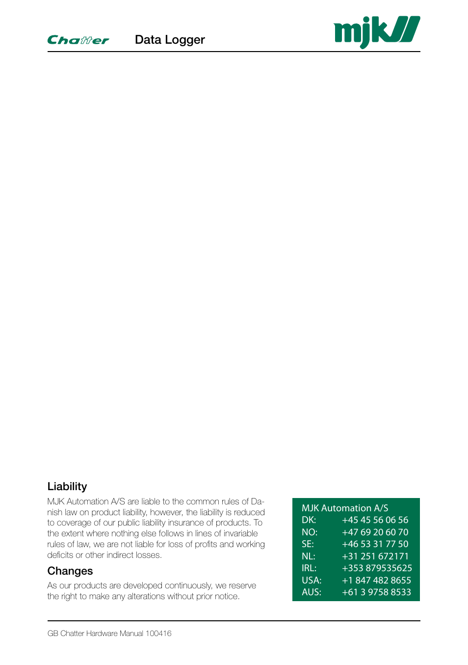 Data logger | Xylem CHATTER Hardware Manual User Manual | Page 50 / 50