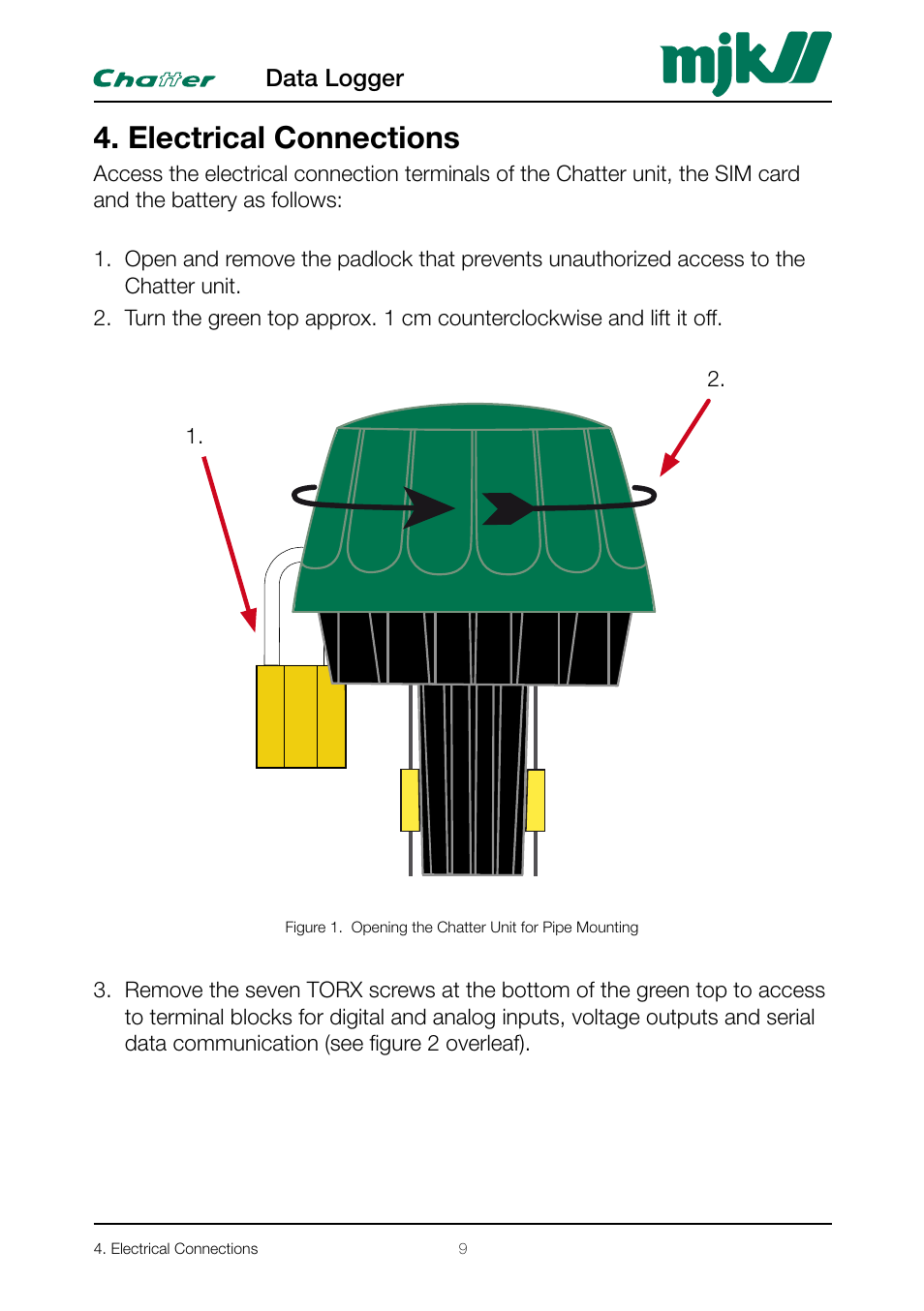 Electrical connections | Xylem CHATTER Hardware Manual User Manual | Page 9 / 50