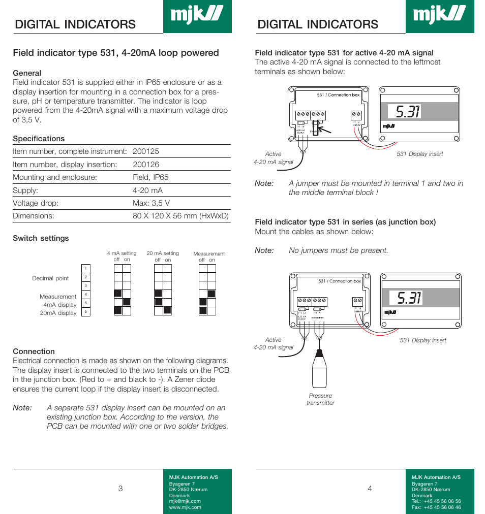 Digital indicators | Xylem 531-532-533 DIGITAL INDICATORS User Manual | Page 2 / 4